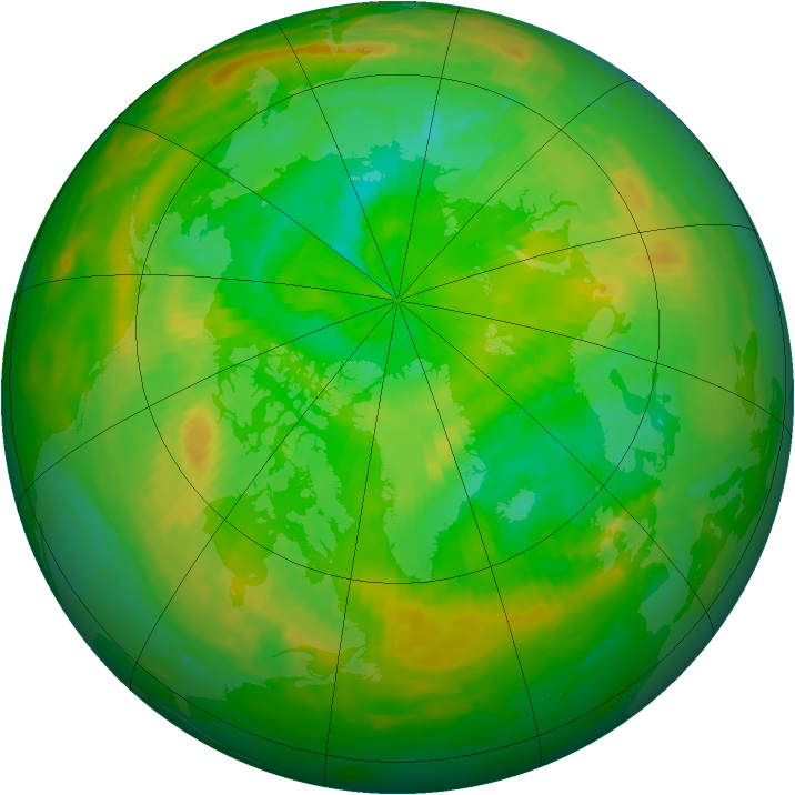 Arctic ozone map for 08 July 1991